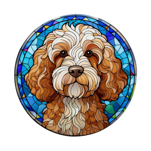Cockapoo Glass Suncatcher Worktop Saver